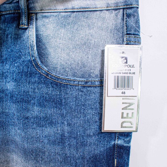 SouthPole Bleached Moto Jeans 48 x 34 Y2K Streetwear Hip Hop Skate - Picture 4 of 8